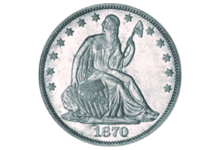 Seated Liberty Dollar von 1870
