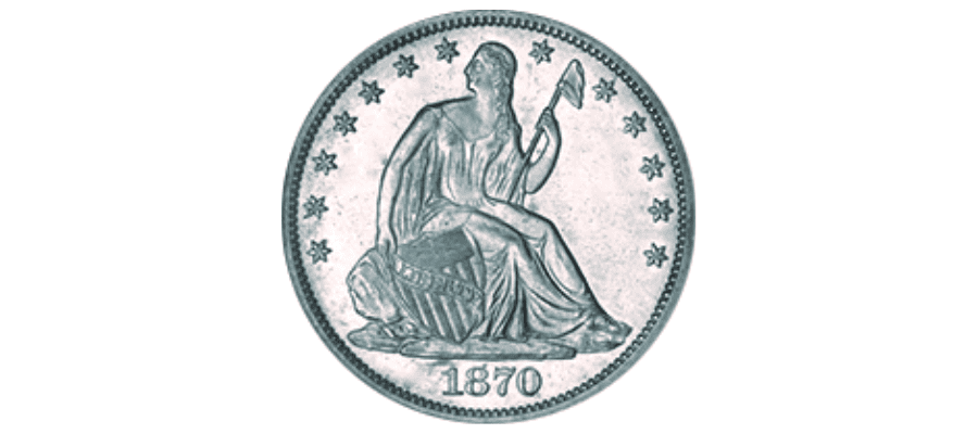 Seated Liberty Dollar von 1870